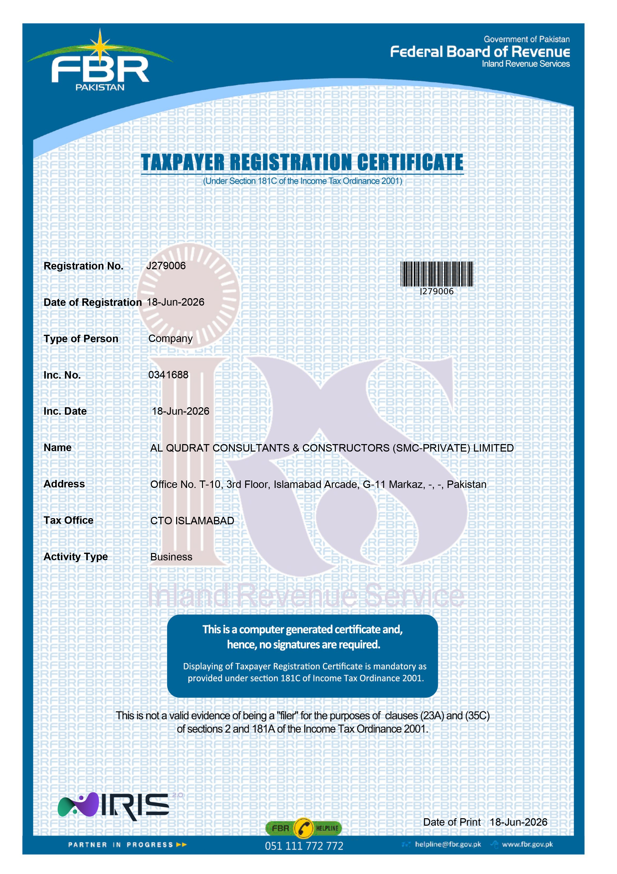 FBR NTN Number